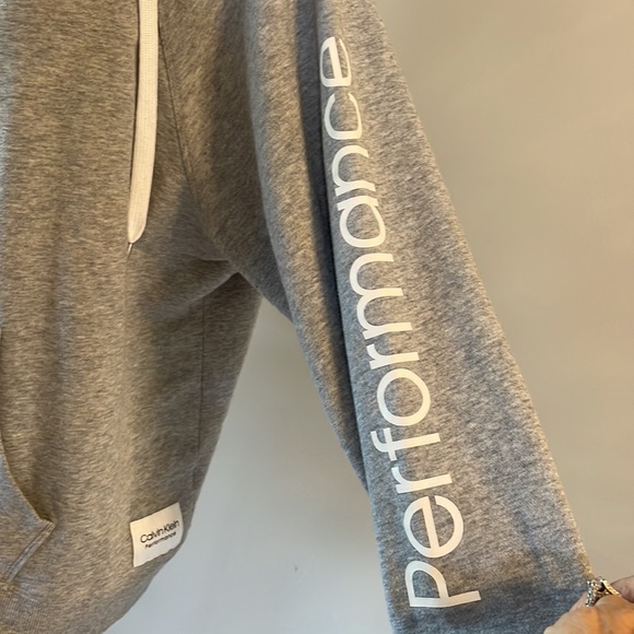 CALVIN KLEIN LOGO women’s plus PERFORMANCE 1/2 zip sweatshirt grey pockets 2X - Picture 7 of 17